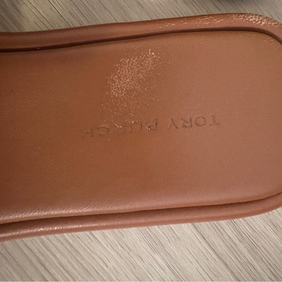 Tory Burch Tan Leather Slides - Picture 2 of 3